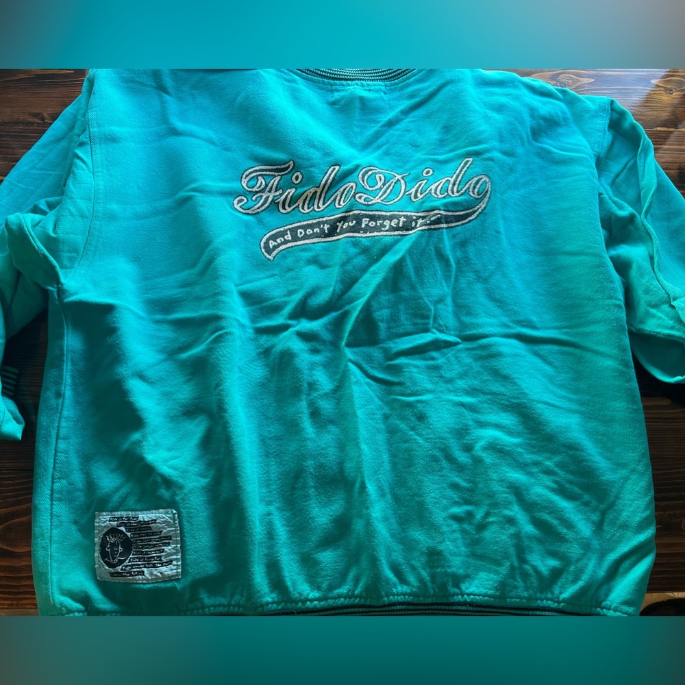 Vintage Fido dido 100% cotton jacket in teal